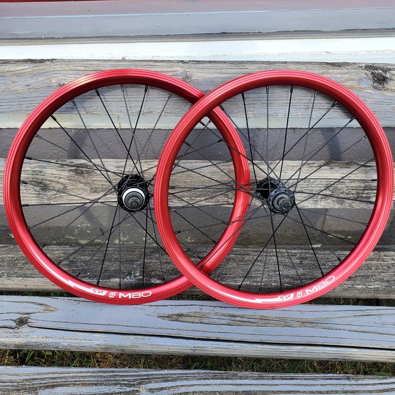 20″ TNT M80X Flip-Flop BMX Wheelset – Pair – Red