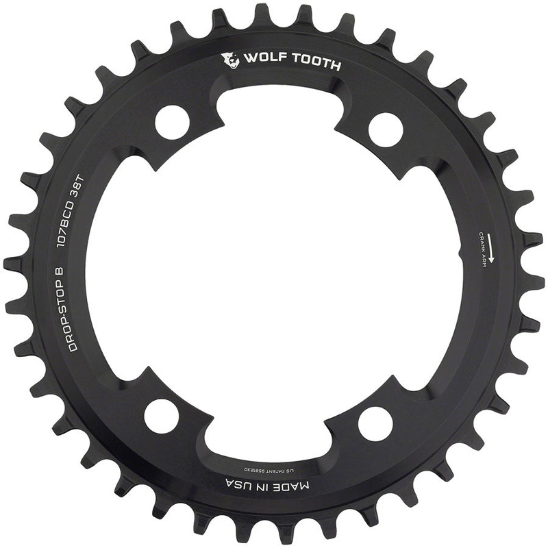 SRAM 107 BCD Chainrings 107 BCD Chainring – 38t, Compatible with SRAM 107 BCD, Drop-Stop B, 4-Bolt, Black