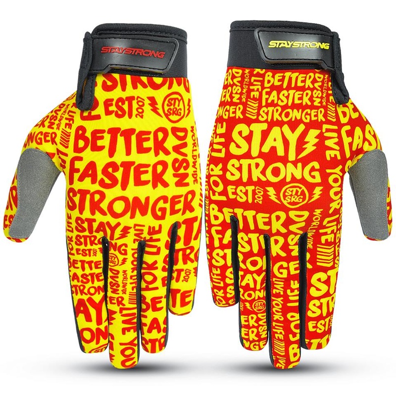 Stay Strong Sketch Youth Gloves – Red/Yellow Youth X Small
