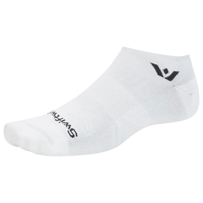 Swiftwick Aspire Quarter Crew High Socks – Circuit White Small