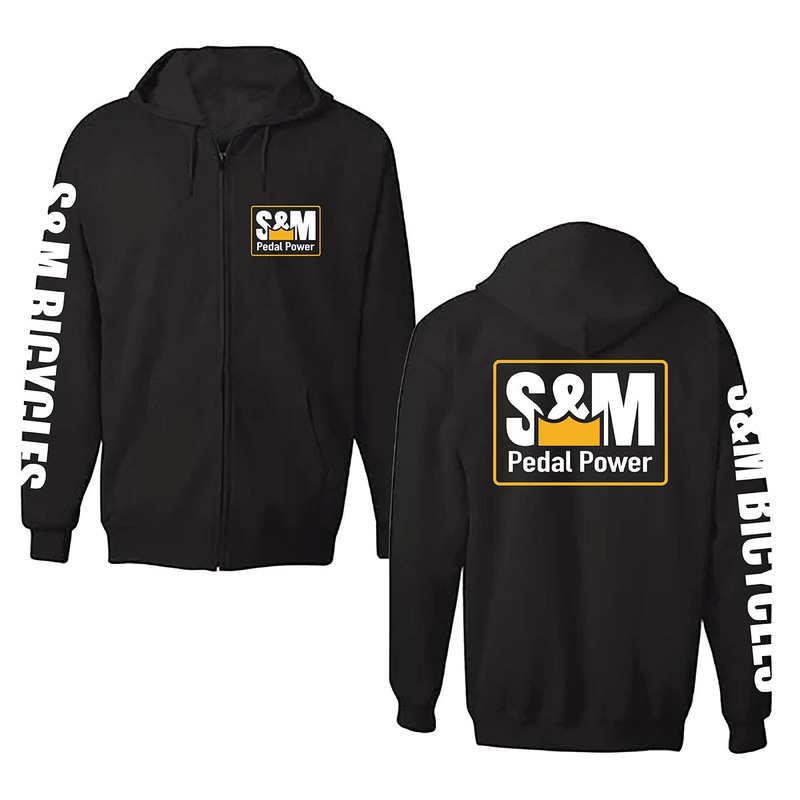 S&M PEDAL POWER ZIP HOODIE – BLACK – SMALL
