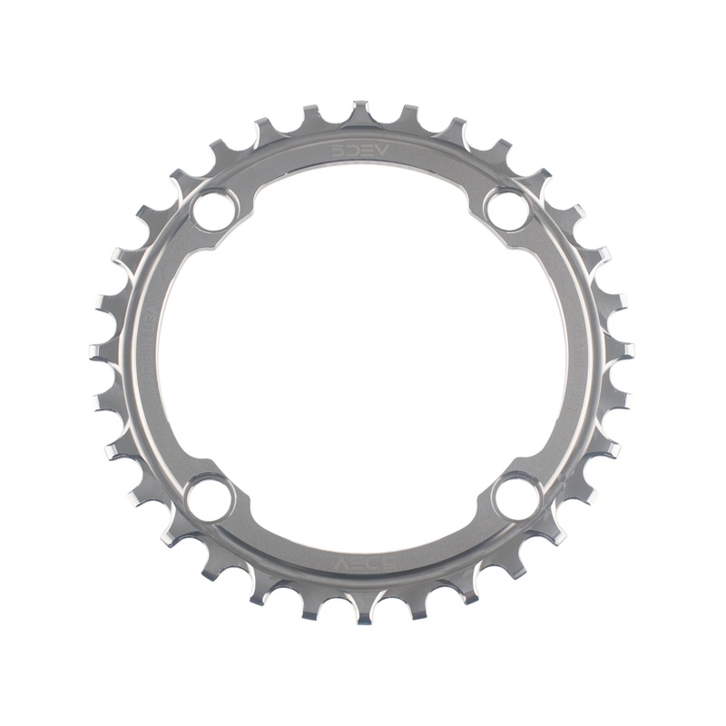 5Dev 104BCD Titanium Chainring – 5DEV 34T Raw