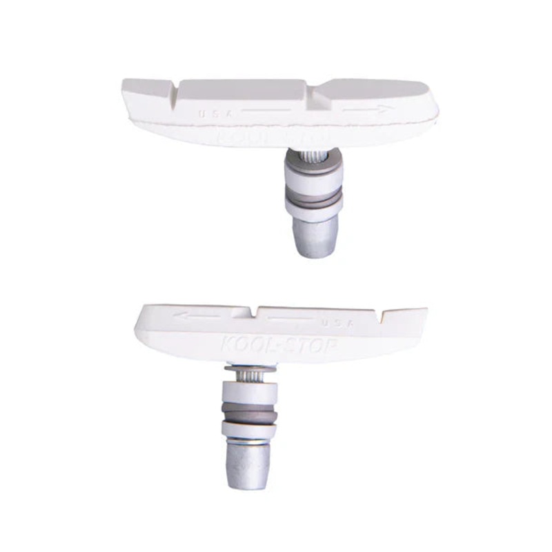 Kool Stop Supra 2 Threaded brake pads shoes – White – USA Made
