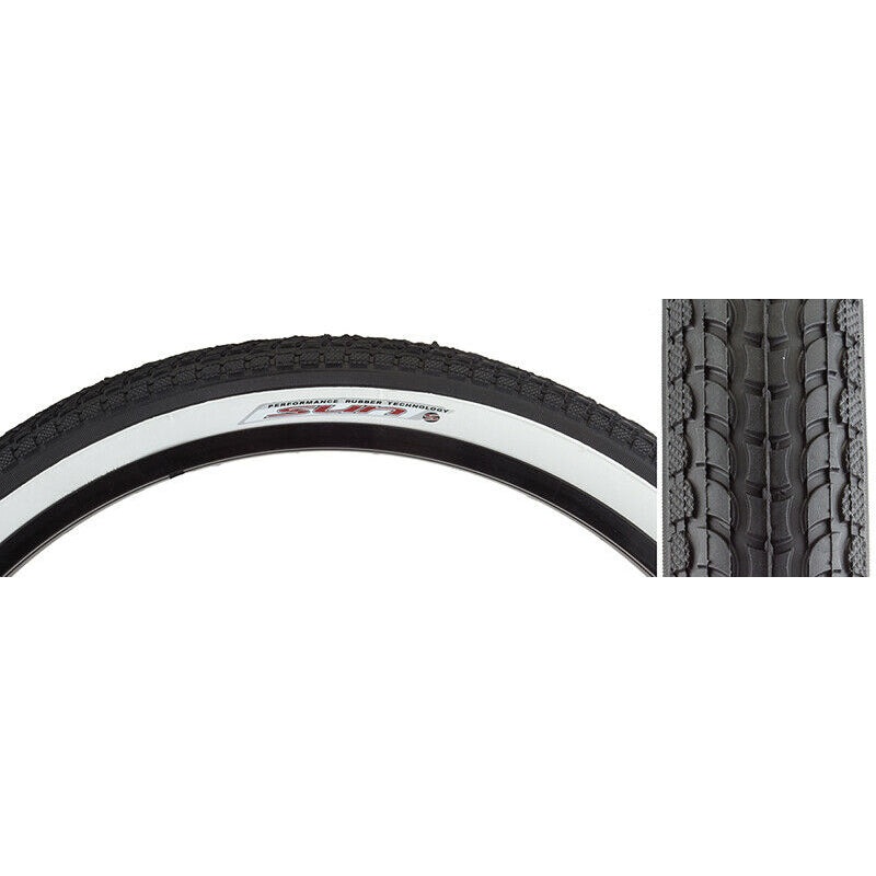 24×2.125 Sun Beach Cruiser Tire by Kenda – Black w/ Whitewall