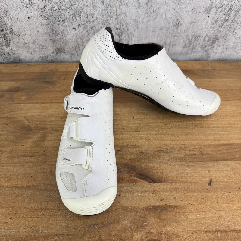 Shimano RP9 Men’s 43 EU 3-Bolt Velcro Road Cycling Shoes White