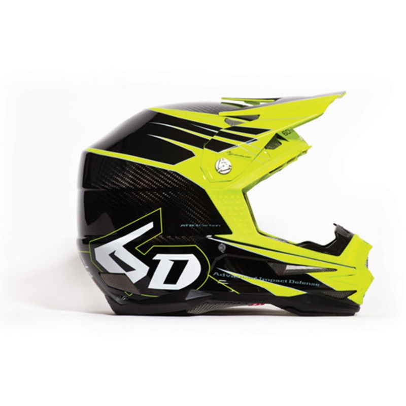 6D ATB-1 Carbon Attack Helmet-Fluorescent Yellow X-Small
