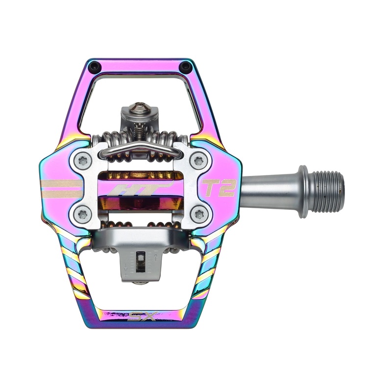 HT Pedals T2-SX Clipless Platform Pedals CrMo – Oil Slick
