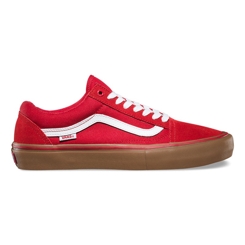 Vans Old Skool Pro Shoes-Pompeian Red/Gum 6.5
