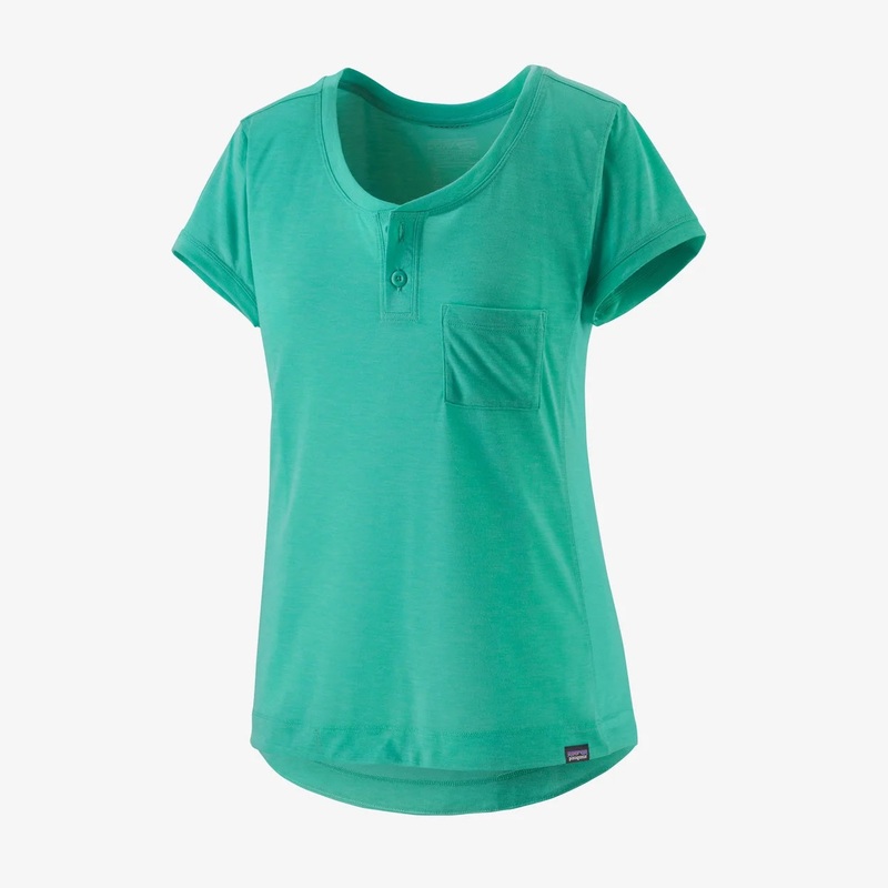 Patagonia Women’s Capilene Cool Trail Bike Henley  SALE Small Fresh Teal