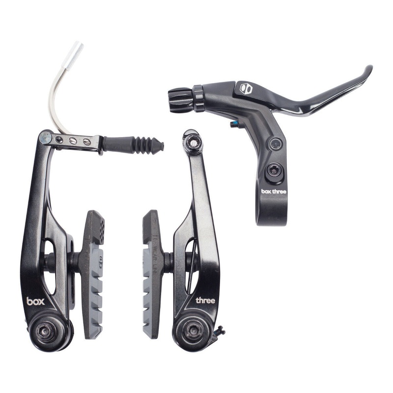 Box Three Pro V-Brake BMX Kit – Lever+Cable+Caliper – Long Reach (108mm) – Black