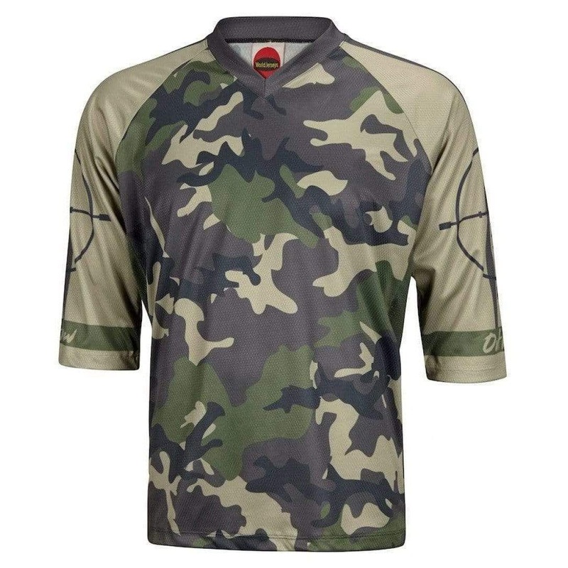 Men’s Outlaw Green Camo Mountain Bike Jersey Green Small