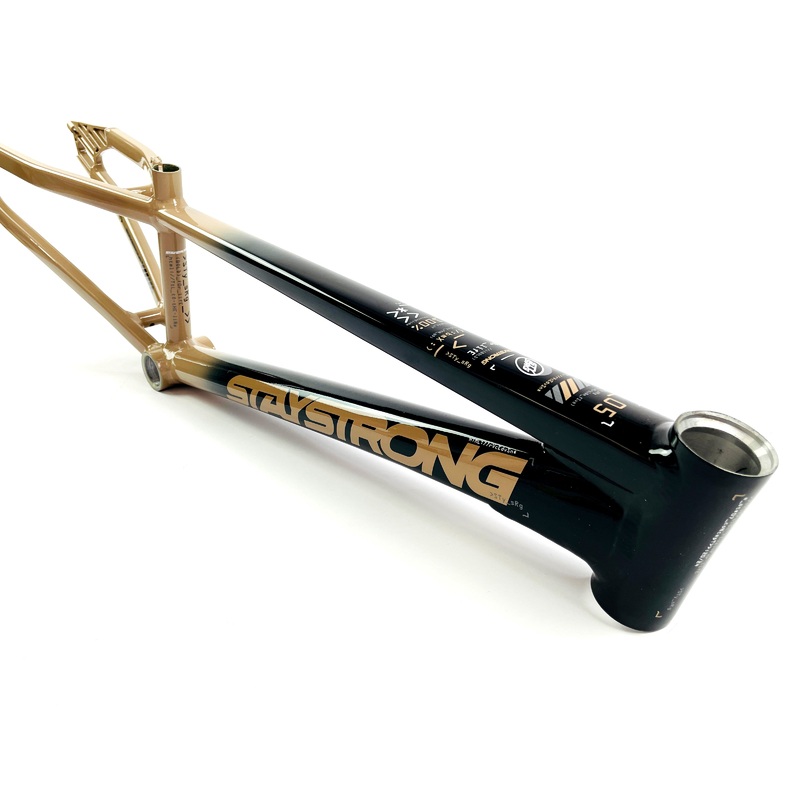 Stay Strong For Life V5 Disc Alloy BMX Race Frame-Black/Tan Expert