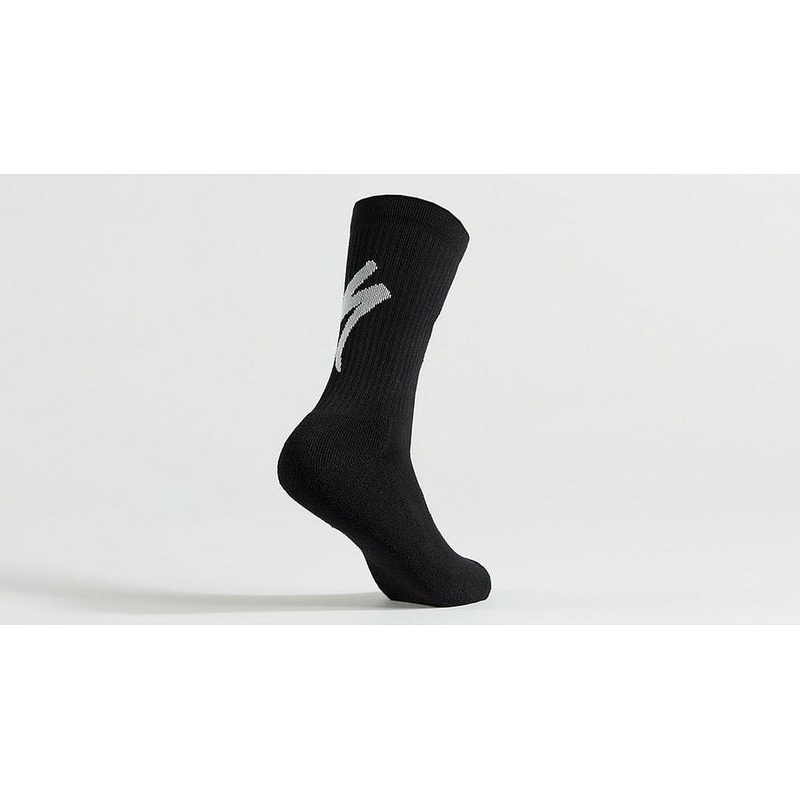 Specialized techno mtb tall logo sock black/white l
