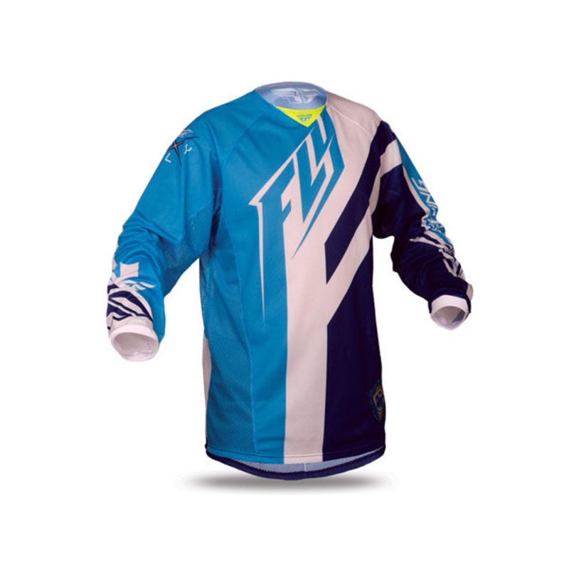 Fly Racing 2014 Kinetic Mesh BMX Race Jersey-Blue/Navy Youth X-Large