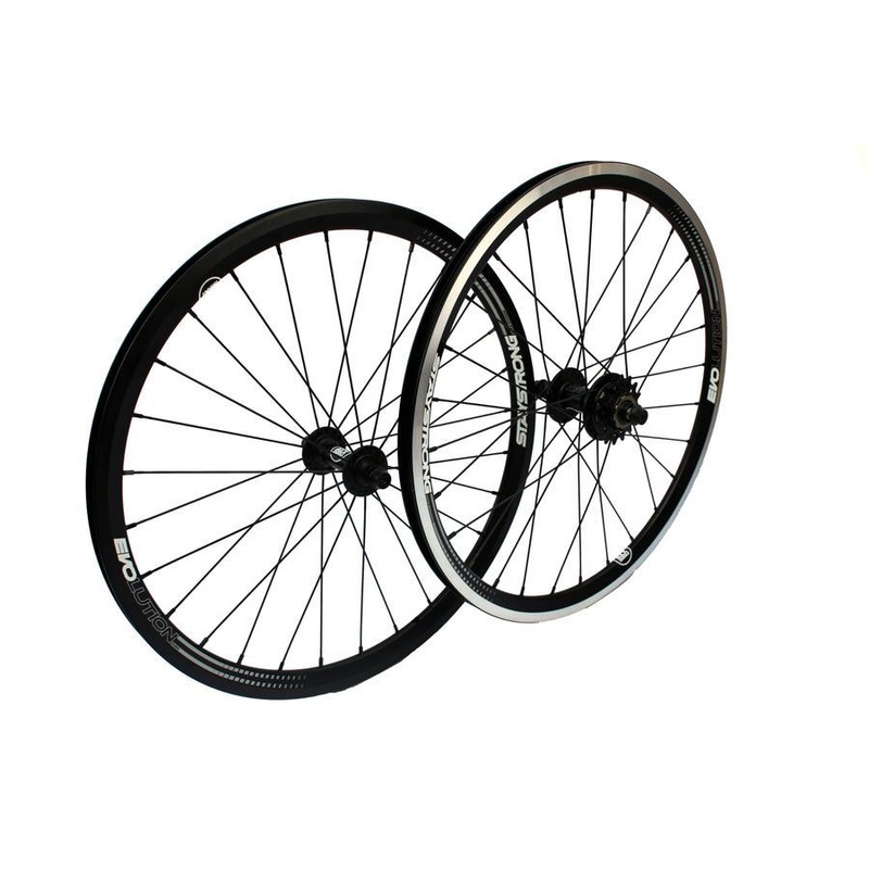 Stay Strong Evolution V2 Mini BMX Race Wheelset-20×1 1/8″ Black