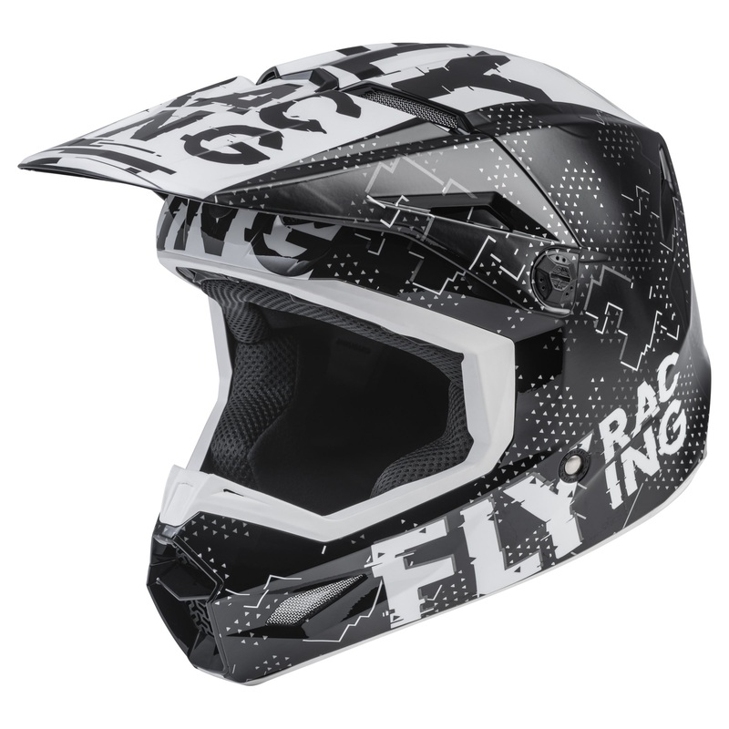 Fly Racing 2022 Kinetic Scan BMX Race Helmet-Black/White Youth Large