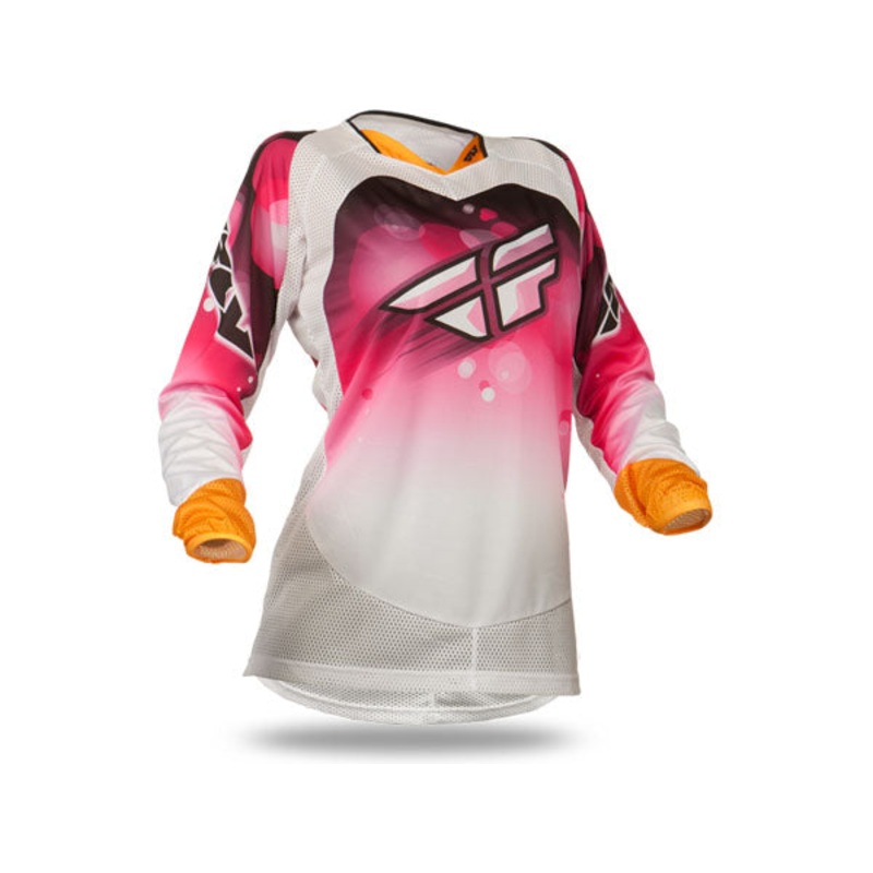 Fly Racing 2014 Kinetic Ladies BMX Race Jersey-Pink/White Adult X-Small