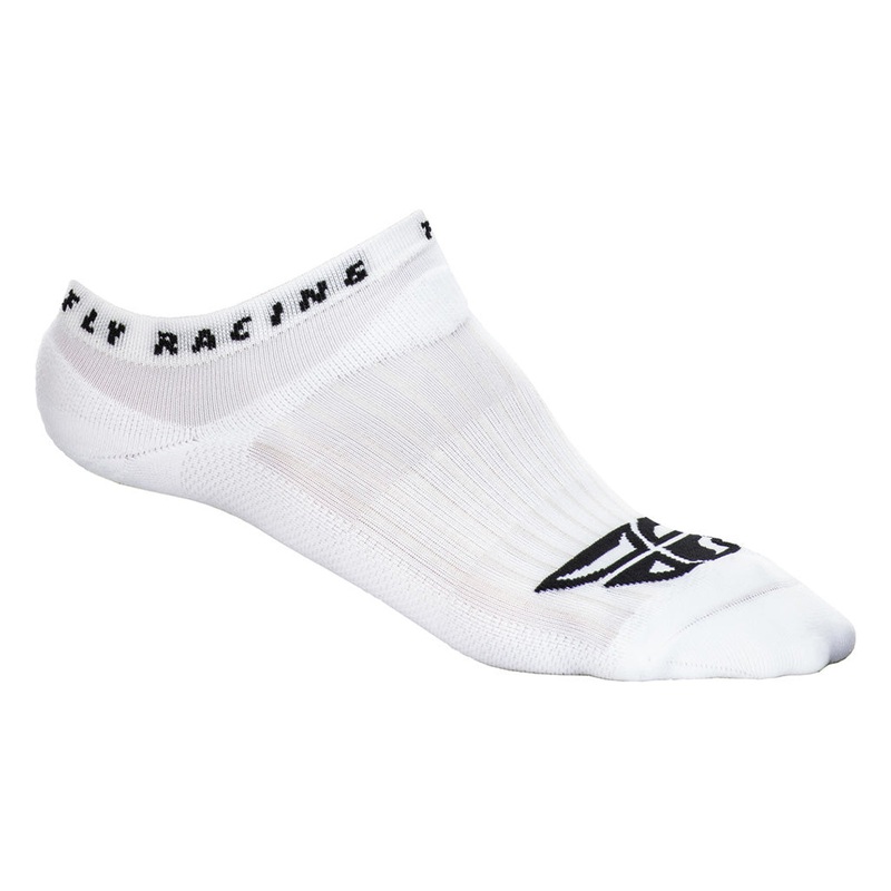 Fly Racing No-Show Socks-White Large/X-Large