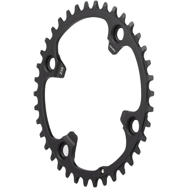 123mm BCD 4-Arm Chainrings – EKAR 1x 13-Speed Chainring and Bolt Set EKAR 1x 13-Speed Chainring and Bolt Set – 38t, 123mm Campagnolo Asymmetric, 4-Bolt, Black
