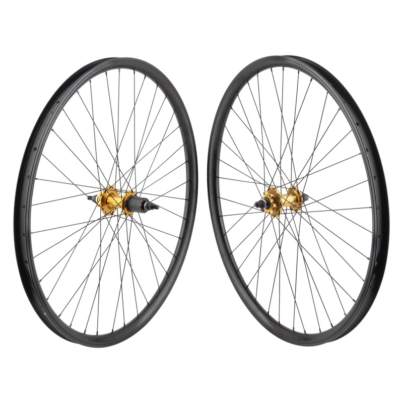 29″ 10 speed cassette disc wheel set Black/Gold Se Rim J25SG 29″