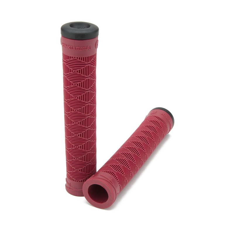 Kink BMX Samurai Grips w/ Bar Ends – Flangeless – Red