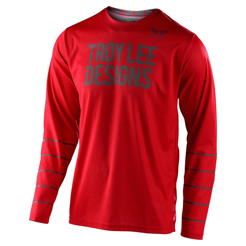 Troy Lee Designs GP Pinstripe BMX Race Jersey-Red/Gray Adult Large