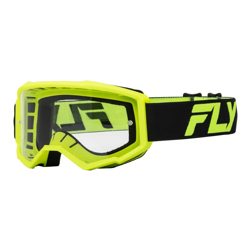 Fly Racing Focus Goggle-Black/Hi-Vis with Clear Lens Adult