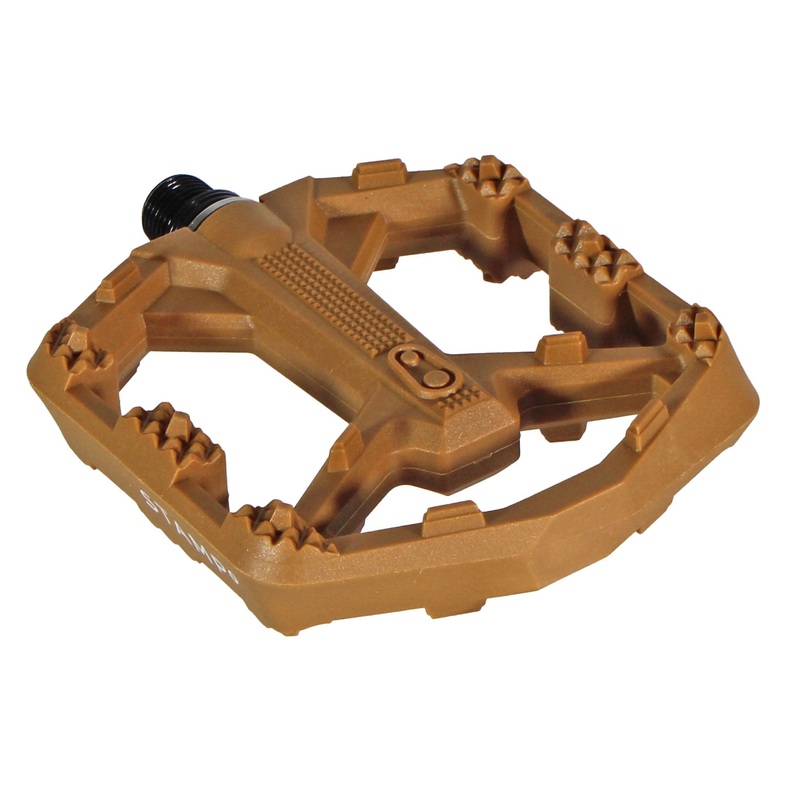 Crankbrothers Stamp 0 Pedals – Platform Aluminum 9/16″ Brown Small