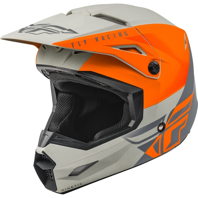 Fly Racing Kinetic Straight Edge BMX Race Helmet-Orange/Grey Large