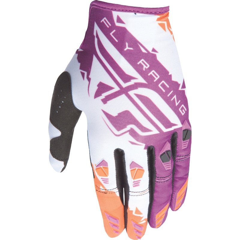 FLY RACING Kinetic Crux Gloves Orange/Purple Sz 6