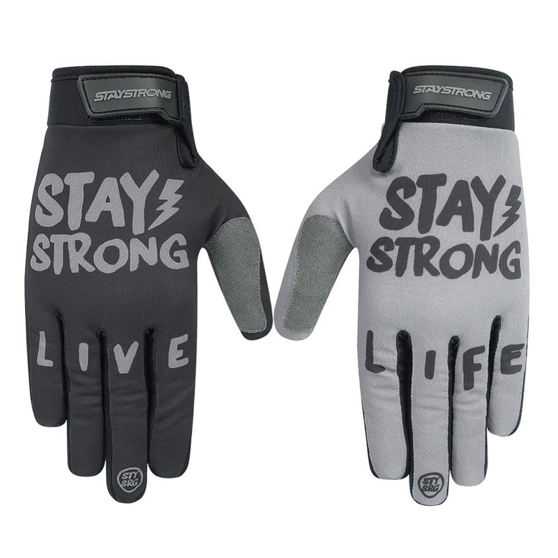 Stay Strong Live Life Gloves – Black/Grey X Large