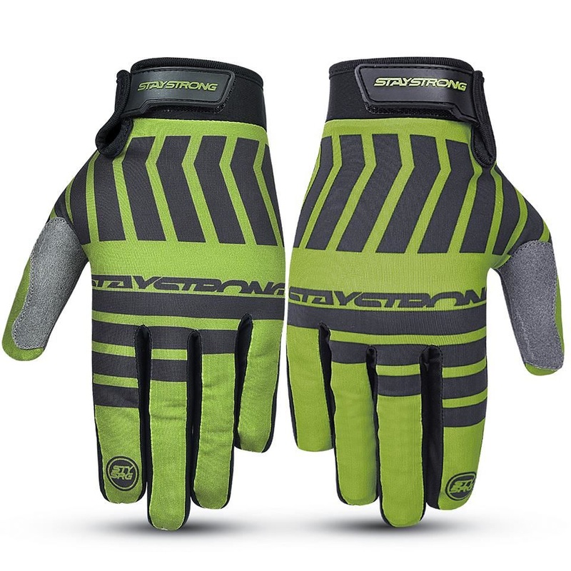 Stay Strong Chev Stripe Youth Gloves – Green Green