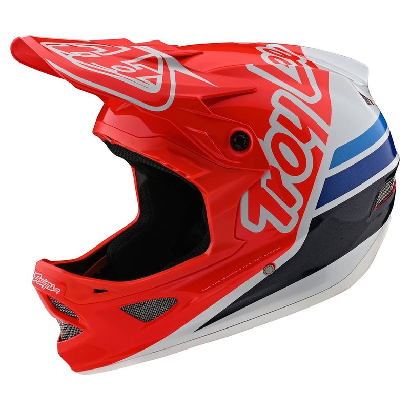 Troy Lee Designs D3 Fiberlite BMX Race Helmet-Silhouette Red/White X-Small
