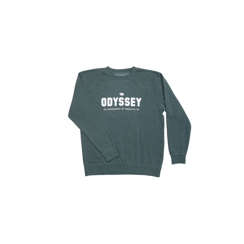Odyssey Campus Crewneck (Pigment Dyed Alpine Green with White Ink) Small