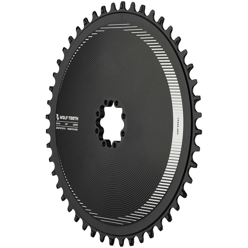 Wolf Tooth Aero Direct Mount Chainring – 48t, Direct Mount SRAM 8-Bolt, Drop-Stop B, Black