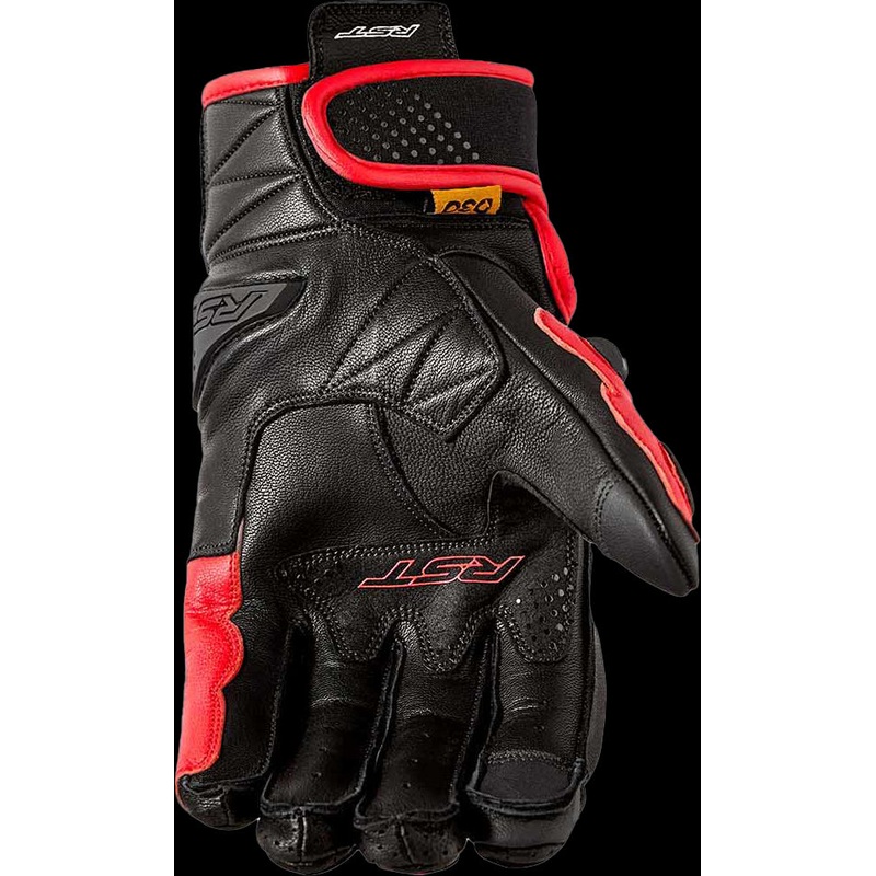 RST Freestyle 3 D3o Glove Black/Red Leather Md Black/Red Medium