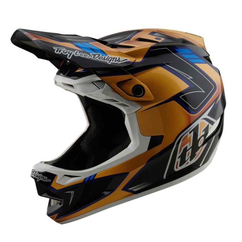 Troy Lee Designs D4 Composite BMX Race Helmet-Royalty Black/Gold Adult X-Small