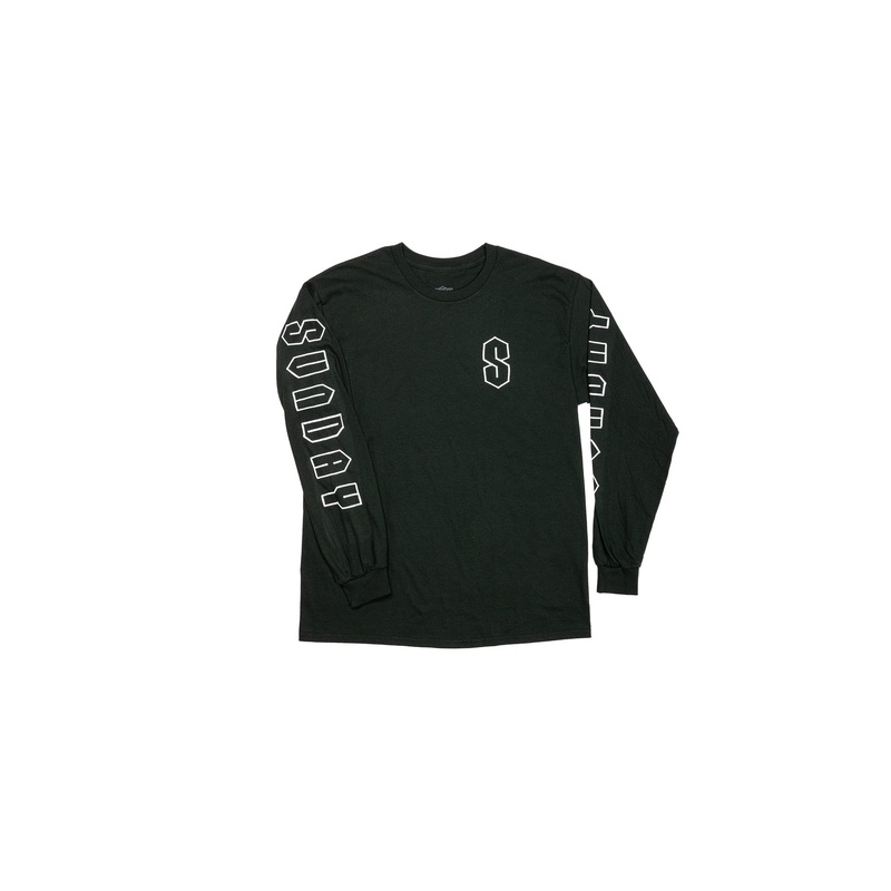 Sunday Cool S Long Sleeve (Forest Green with White Ink) Small