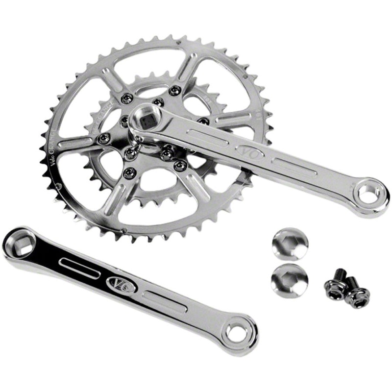 Velo Orange New Rando Crankset – 175mm, 8/9/10-Speed, 46/30t, 50.4 BCD, Square Taper JIS Spindle Interface, Polished Stainless