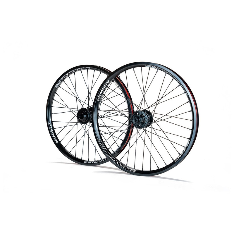 Answer Bmx Pro Pinnacle 20mm Front W/ Disc Rear Wheelset Os20 Black 20mm Front Disc Rear
