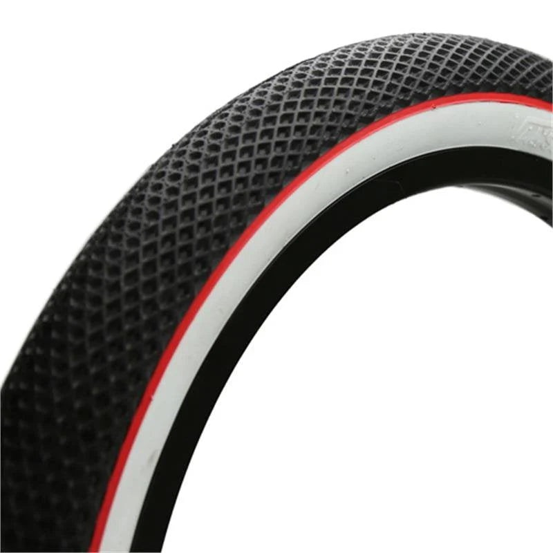 16×2.30 Cult Vans BMX Tire – Black w/ Red & White Sidewall