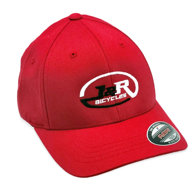 J&R Bicycles Logo Flexfit Hat-Red-Youth Youth