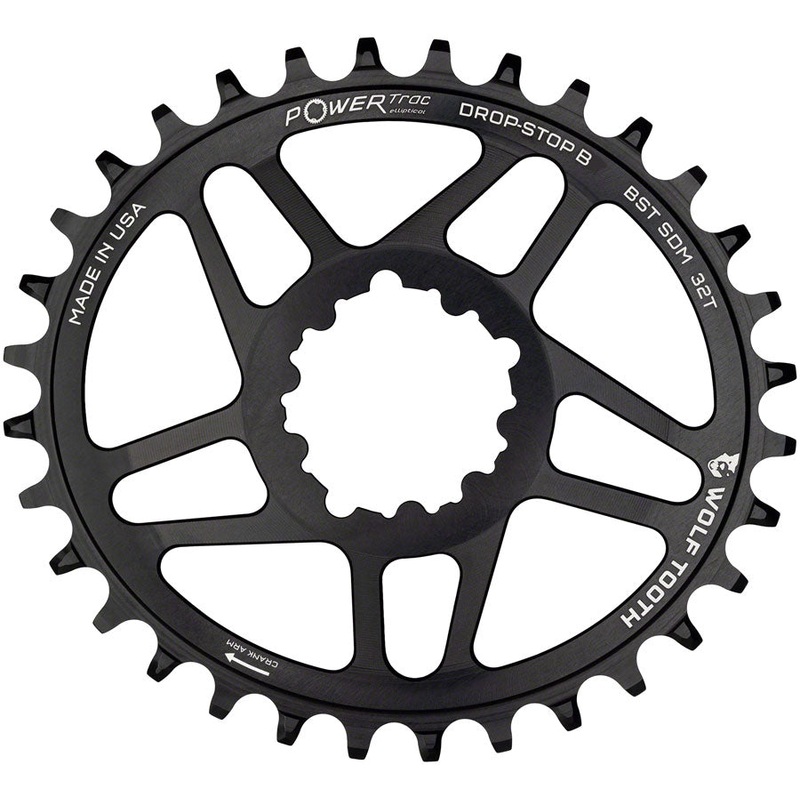 Wolf Tooth Elliptical Direct Mount Chainring – 32t, SRAM Direct Mount, Drop-Stop B, For SRAM 3-Bolt Boost Cranksets, 3mm Offset, Black