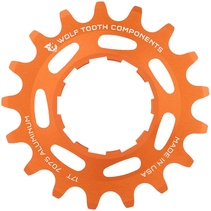 Wolf Tooth Single Speed Aluminum Cog – 17t, Compatible with 3/32″ Chains, Orange