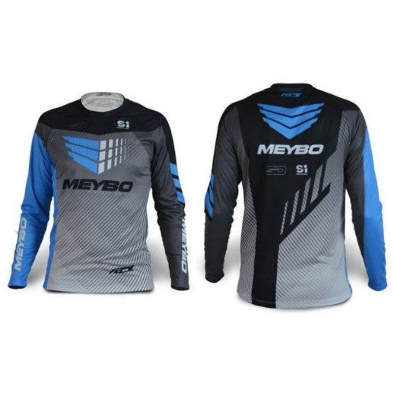 Meybo 2022 Race Jersey (Youth) Grey/Blue Youth L