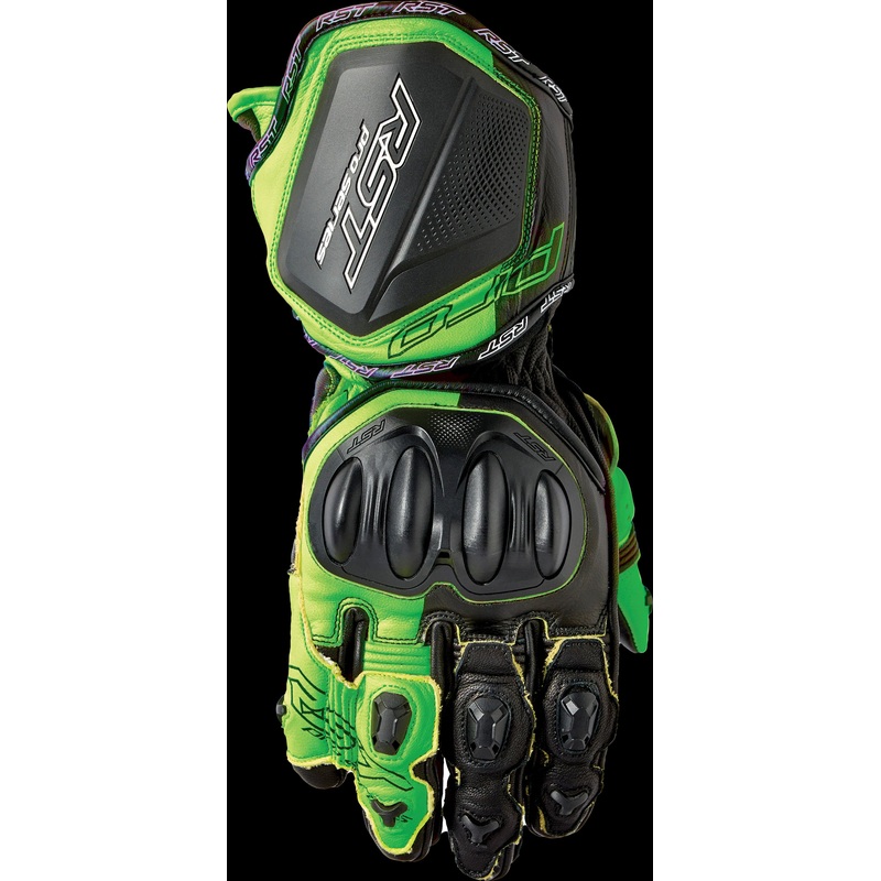 RST Pro Series Gp D3o Gloves Black/Flo Green Leather 2xl Black/Fluorescent Green 2X-Large