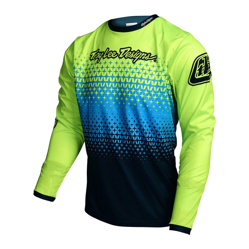 Troy Lee Sprint BMX Race Jersey-Starburst Fluorescent Yellow Youth Small