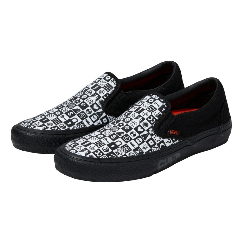 Vans x Cult Slip-On Pro Shoes-Black Checker 10