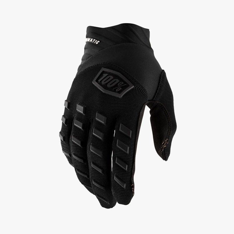 100% Airmatic BMX Race Gloves-Black/Charcoal Youth Small