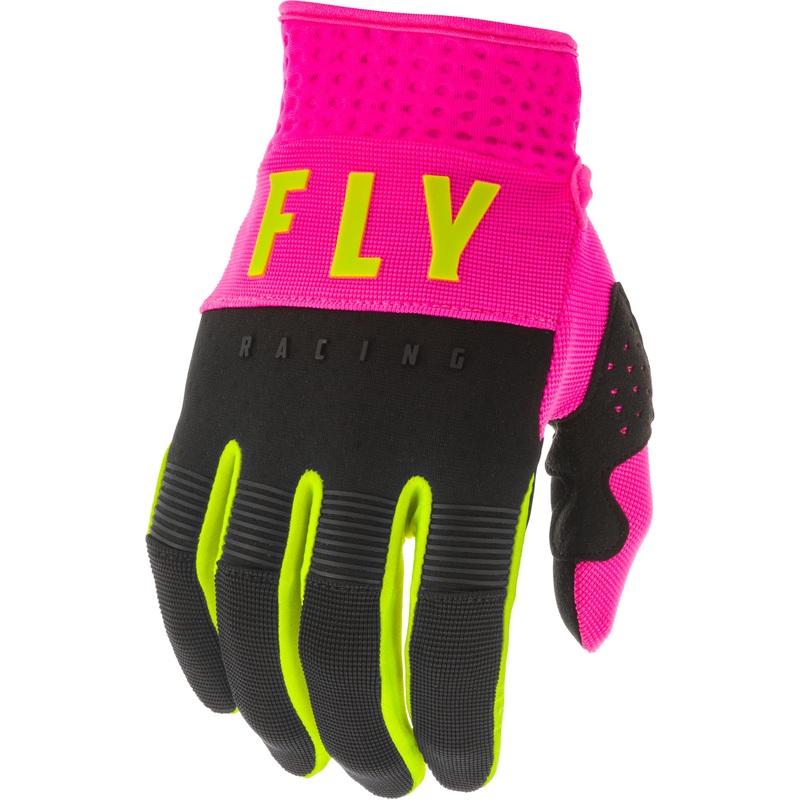 FLY RACING F-16 Gloves Neon Pink/Black/Hi-Vis Sz 07